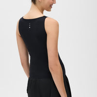 Elastique Athletics Iconic MicroPerle Tank top in a lightweight, breathable fabric, shown on a model.