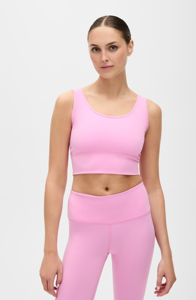 Elastique Athletics Rise Bra from Vie en Rose, a stylish pink sports top with breathable fabric and supportive fit.