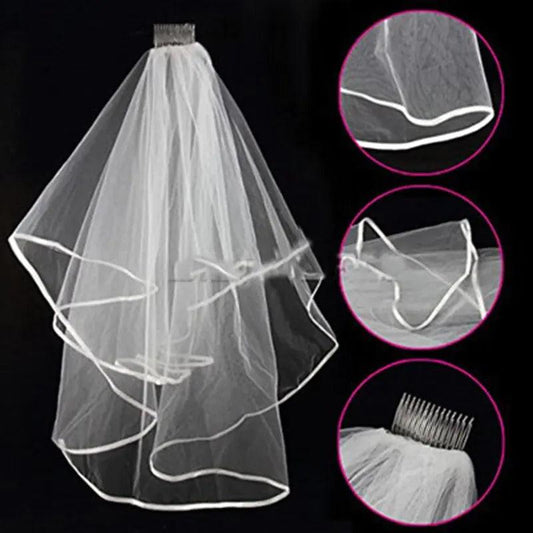 Elegant Lace Bridal Veil with Comb 60x80cm - MANDOTOS