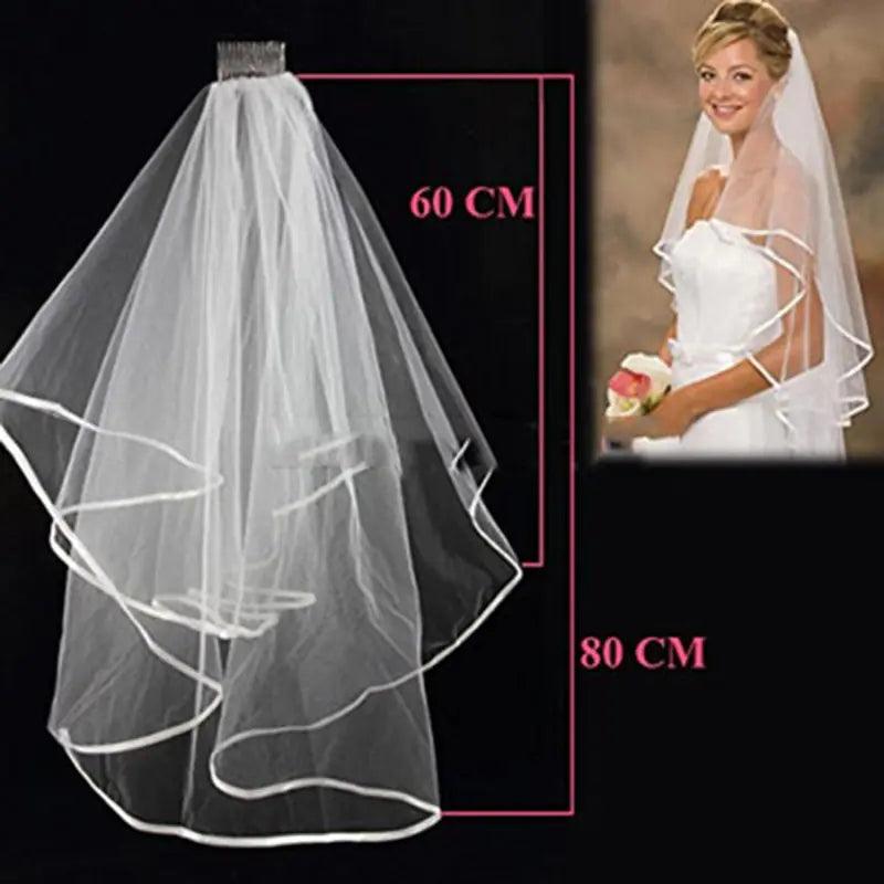 Elegant Lace Bridal Veil with Comb 60x80cm - MANDOTOS
