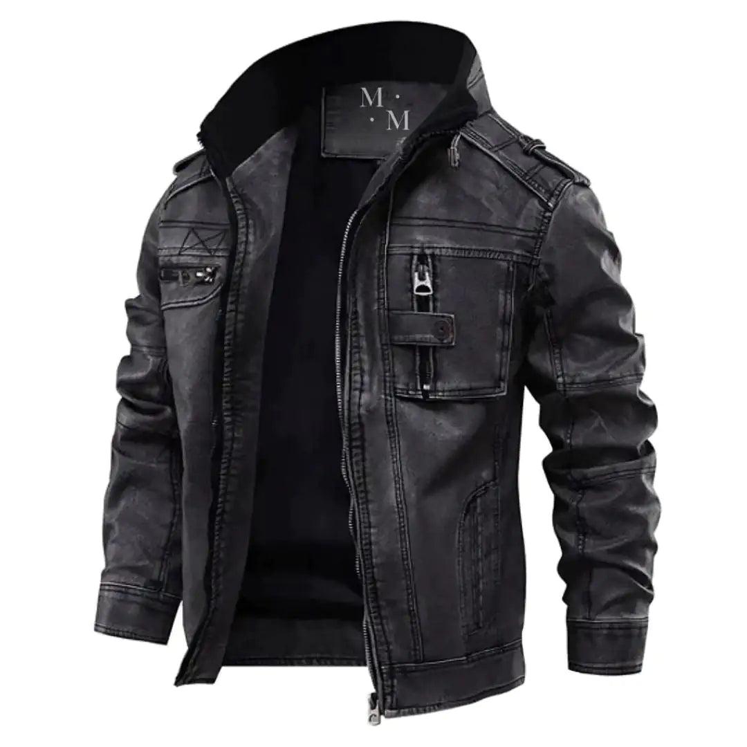 Elegant Premium Leather Jacket - MANDOTOS