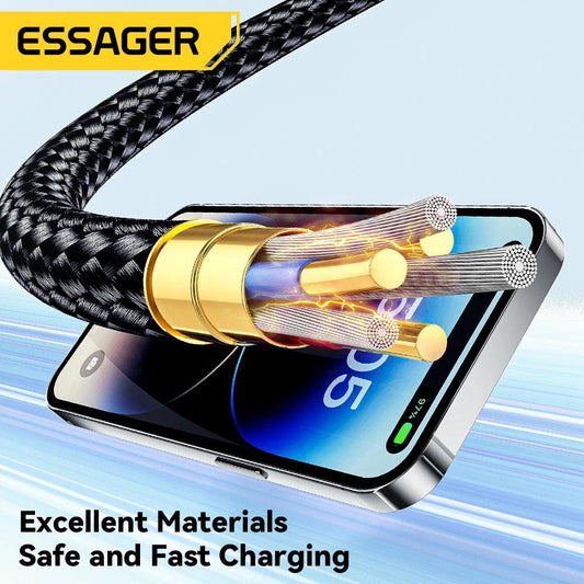 Essager USB C Cable For iPhone 14 13 12 11 Pro Max Xs 8 Plus iPad Macbook Wire 29W PD Fast Charging Type C To Lighting Data Cord - MANDOTOS