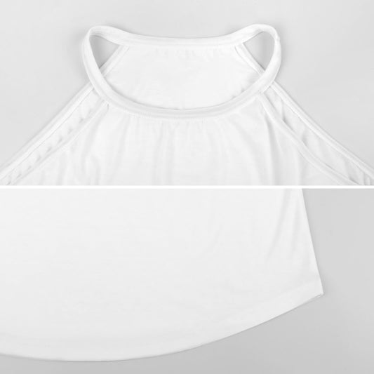 Stylish Sleeveless Round-Neck Top in Polyester-Spandex Blend - Tanks & Camis