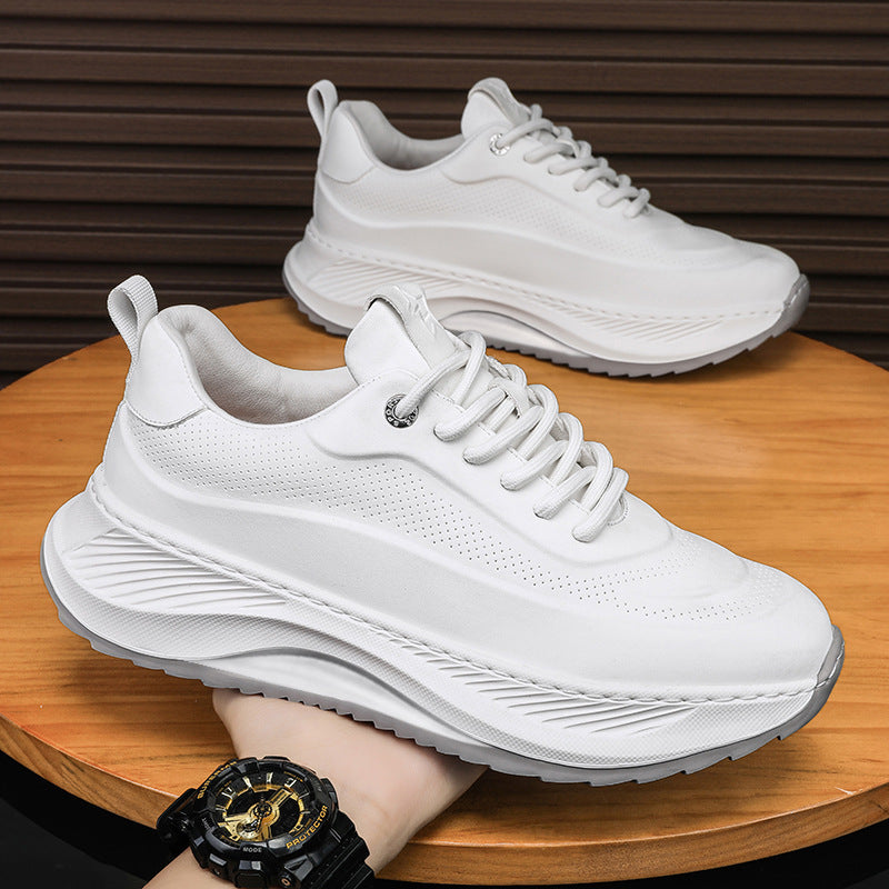 Men's Thick-soled Sports Shoes Casual Breathable Sneakers Lace-up Dad Shoes Boy - MANDOTOS