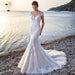 Princess Bride Mermaid Wedding Dress - White Trailing Backless Lace Gown