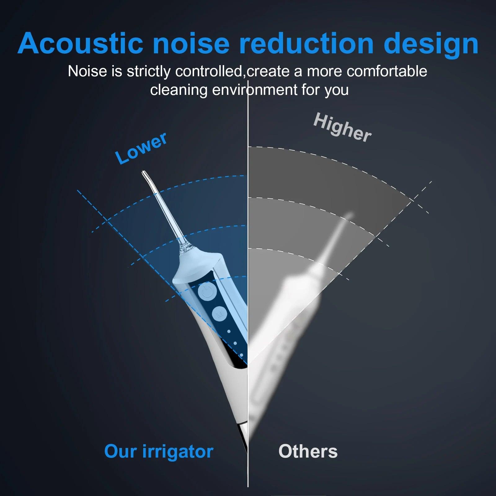 Fairywill Oral Irrigator Portable Water Flosser Dental Teeth Cleaning Waterproof USB Charge With 5 Jets For Braces, Travel - MANDOTOS