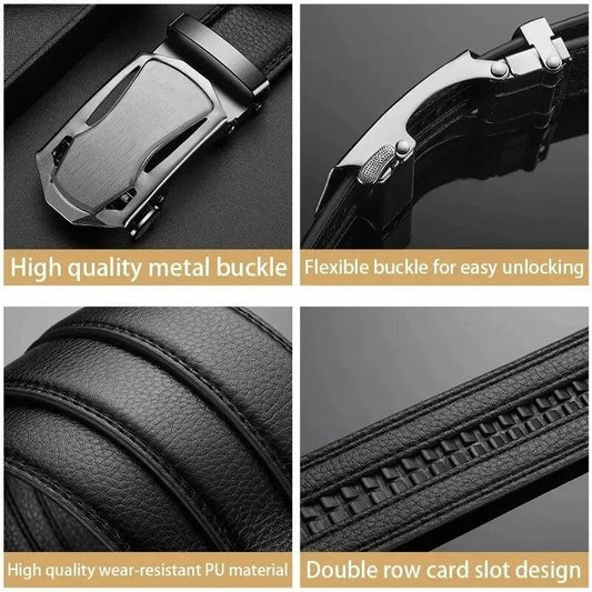Fashion Business Men'S Belt Genuine Luxury Brand Belt Metal Buckle Belt High-Quality PU Leather Soft Belt With Cargo Pants Jeans - MANDOTOS