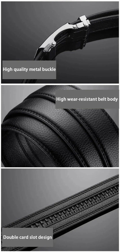 Fashion Business Men'S Belt Genuine Luxury Brand Belt Metal Buckle Belt High-Quality PU Leather Soft Belt With Cargo Pants Jeans - MANDOTOS