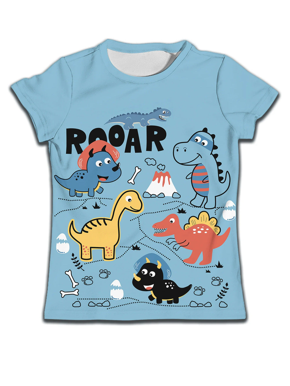 Children's boys' casual T-shirt by Ancient Energy featuring a soft fabric and a cute cat cartoon pattern on the front.