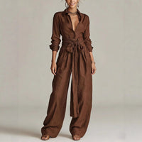 FitiqueFit solid color casual pants set for women, featuring comfortable fashion casualwear with a relaxed fit and stylish design.