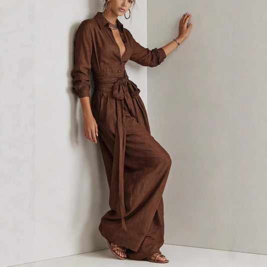 Solid color casual pants set for women by FitiqueFit, featuring a relaxed fit and stylish design perfect for everyday wear.