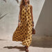 Women's digital print short sleeve loose maxi dress by FitiqueFit featuring knit fabric and a flowy, relaxed fit.
