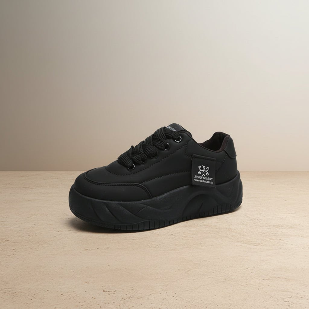 Color block height increasing sneakers by FitiqueFit, lace-up low-top footwear with stylish color blocking design.