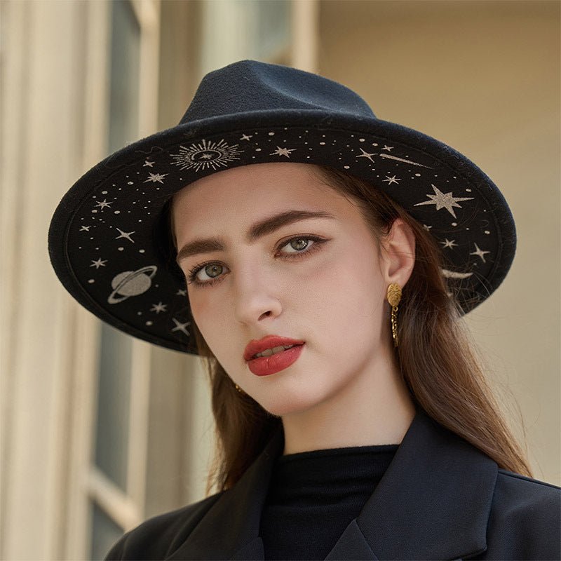 Vintage top hat for women from FitiqueFit, stylish INS fashion hat with classic design, perfect for elegant and retro looks.