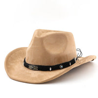 Unisex Western cowboy hat with ethnic style, made by FitiqueFit, featuring a wide brim and traditional design for fashion and sun protection.