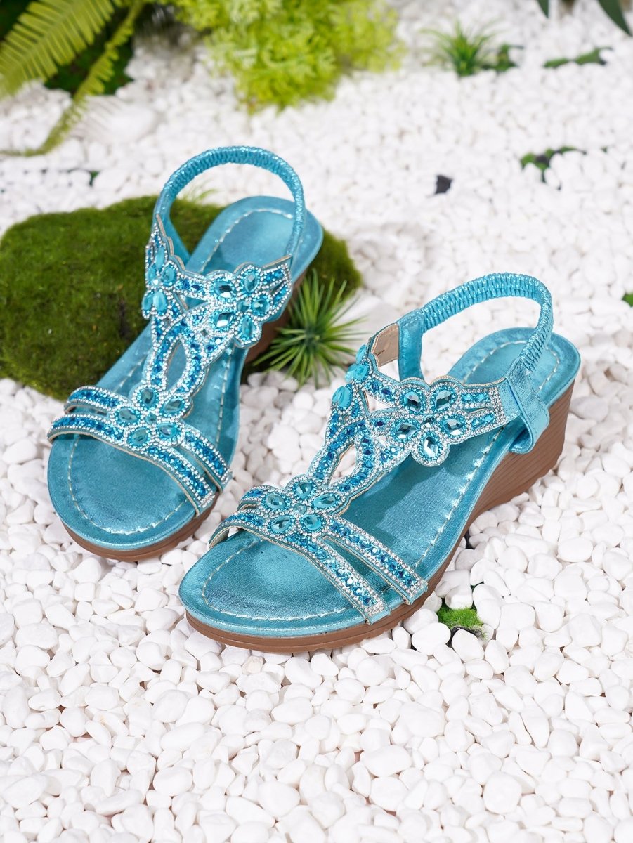 FitiqueFit bohemian thick-sole wedge sandals in three colors, available in EU sizes 36-42, featuring a stylish, comfortable design.