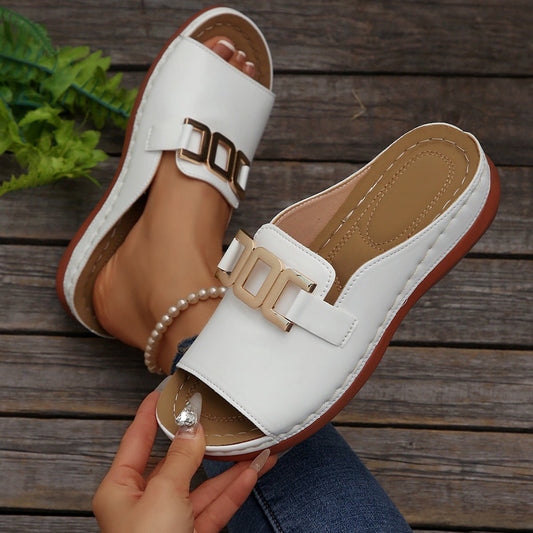 FitiqueFit chain wedge platform peep-toe sandals in five color options, size EU 36-45, stylish and comfortable for warm weather.