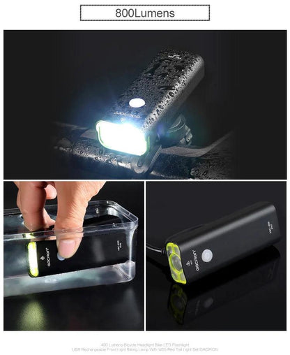 GACIRON 400-1800 Lumens Bicycle Front Light USB Rechargeable Cycling Headlight Flashlight MTB Road Bike Waterproof LED Head Lamp - MANDOTOS