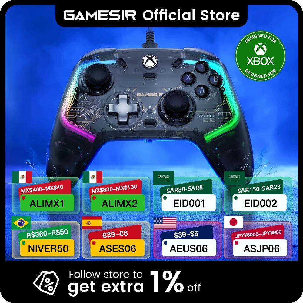 GameSir Kaleid Xbox Controller Wired Gamepad for Xbox Series X, Xbox Series S, Xbox One game console, with Hall Effect Joystick - MANDOTOS