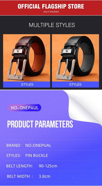 Genuine Leather For Men's High Quality Buckle Jeans Cowskin Casual Belts Business Cowboy Waistband Male Fashion Designer 2022New - MANDOTOS