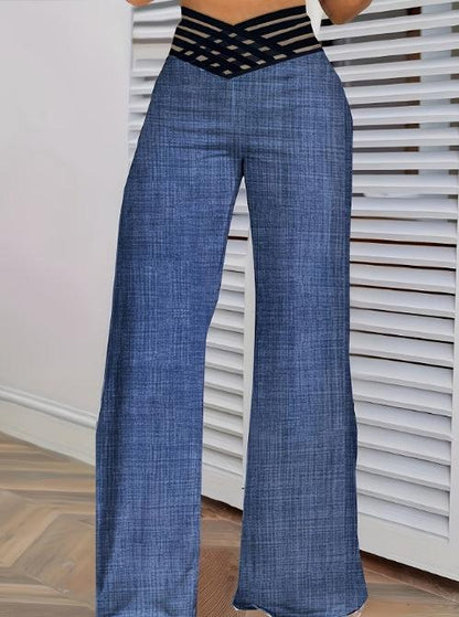 Girls' Solid Color Hollow High Waist Slimming Fashion Versatile Home Clothes Pants - MANDOTOS