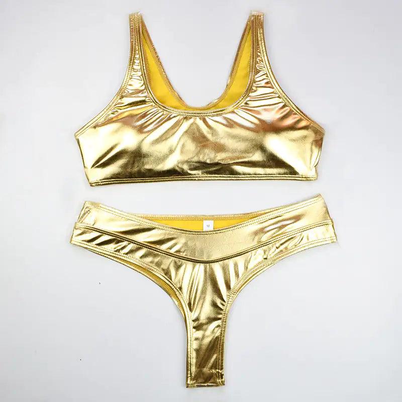 Glam Gold & Silver Metallic Swimsuit - MANDOTOS