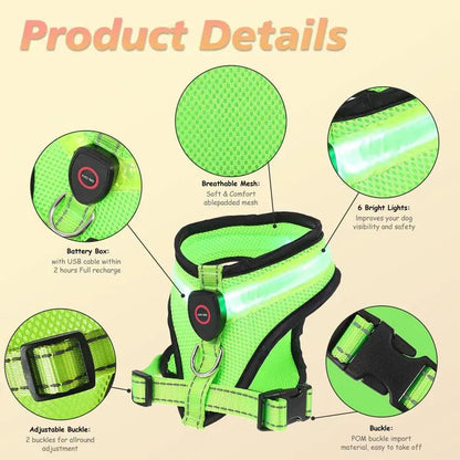 Glowing Pup Safety Harness - MANDOTOS