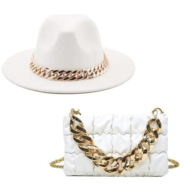 Gold Chain Fedora Luxury - MANDOTOS