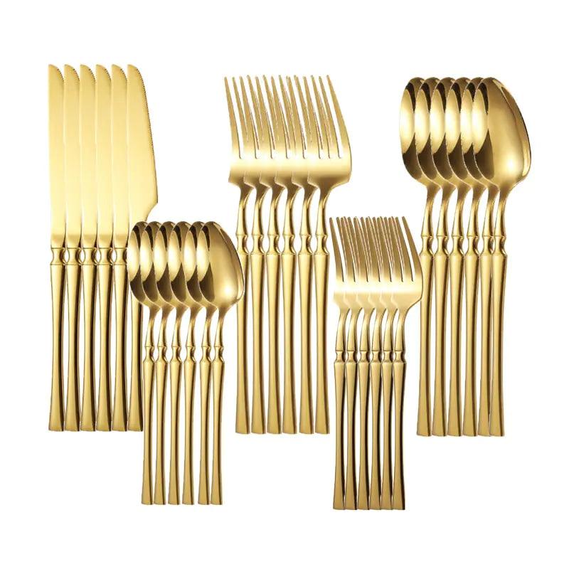 Gold Glamour 30-Piece Dinner Set - MANDOTOS