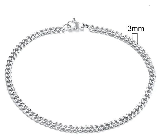 Gold-Tone Stainless Steel Cuban Bracelet 3-11mm - MANDOTOS