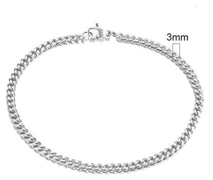 Gold-Tone Stainless Steel Cuban Bracelet 3-11mm - MANDOTOS