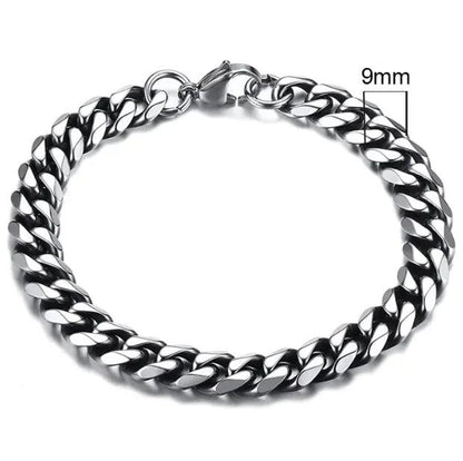 Gold-Tone Stainless Steel Cuban Bracelet 3-11mm - MANDOTOS