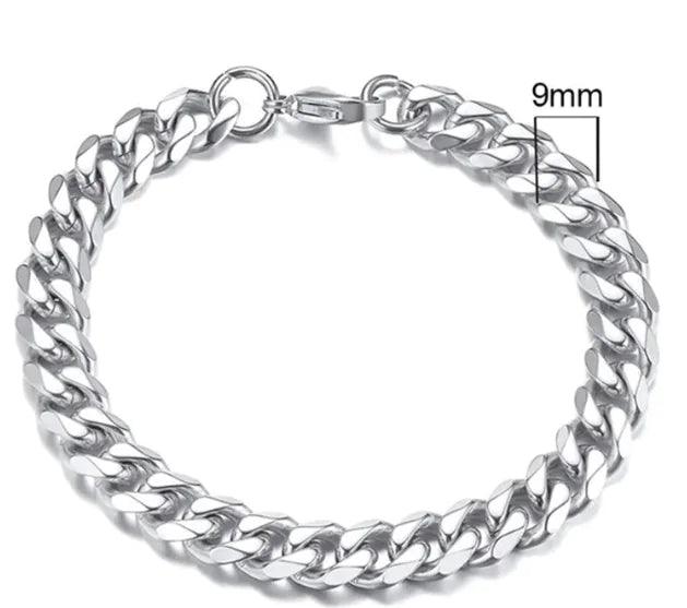 Gold-Tone Stainless Steel Cuban Bracelet 3-11mm - MANDOTOS