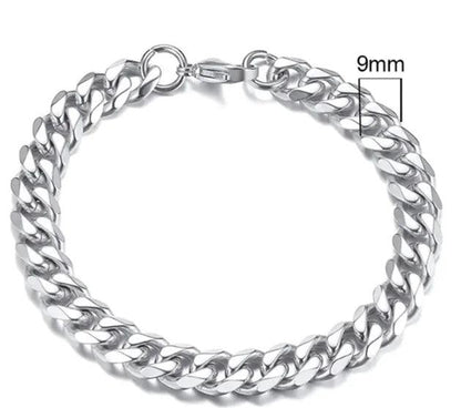 Gold-Tone Stainless Steel Cuban Bracelet 3-11mm - MANDOTOS