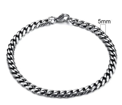 Gold-Tone Stainless Steel Cuban Bracelet 3-11mm - MANDOTOS