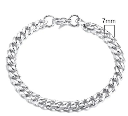Gold-Tone Stainless Steel Cuban Bracelet 3-11mm - MANDOTOS