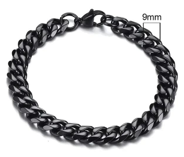Gold-Tone Stainless Steel Cuban Bracelet 3-11mm - MANDOTOS