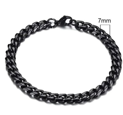 Gold-Tone Stainless Steel Cuban Bracelet 3-11mm - MANDOTOS