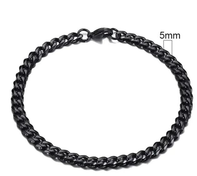 Gold-Tone Stainless Steel Cuban Bracelet 3-11mm - MANDOTOS