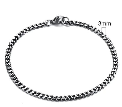 Gold-Tone Stainless Steel Cuban Bracelet 3-11mm - MANDOTOS