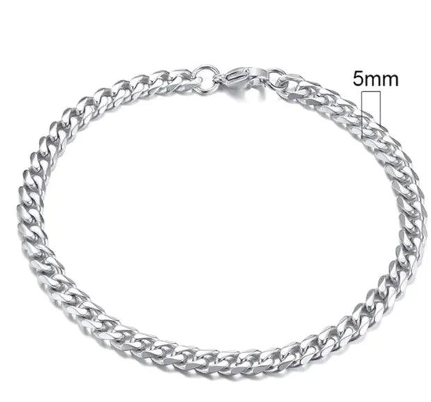 Gold-Tone Stainless Steel Cuban Bracelet 3-11mm - MANDOTOS