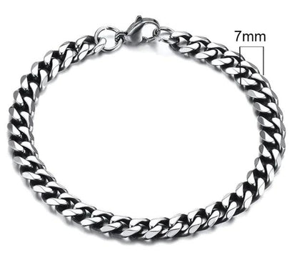 Gold-Tone Stainless Steel Cuban Bracelet 3-11mm - MANDOTOS