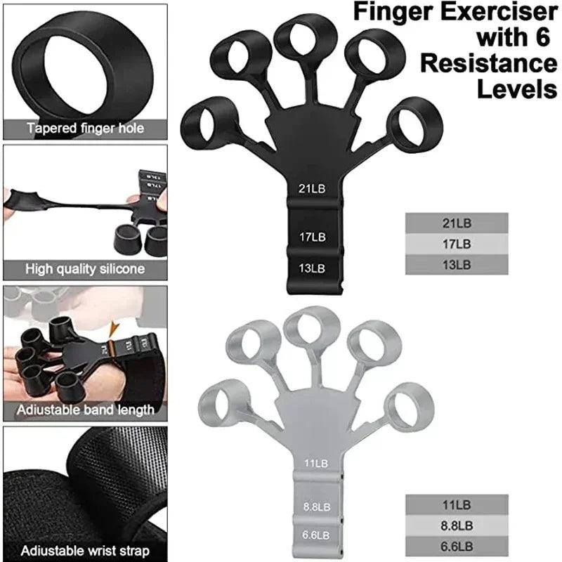 Hand Grip Strengthener Physical Tools Guitar Finger Trainer Training and Exercise Gym 6th Level Resistance Gripster Expander - MANDOTOS