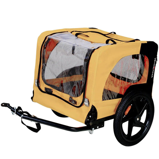 Heavy-Duty Yellow Pet Stroller with Bike Hitch - MANDOTOS