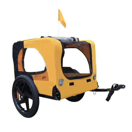Heavy-Duty Yellow Pet Stroller with Bike Hitch - MANDOTOS