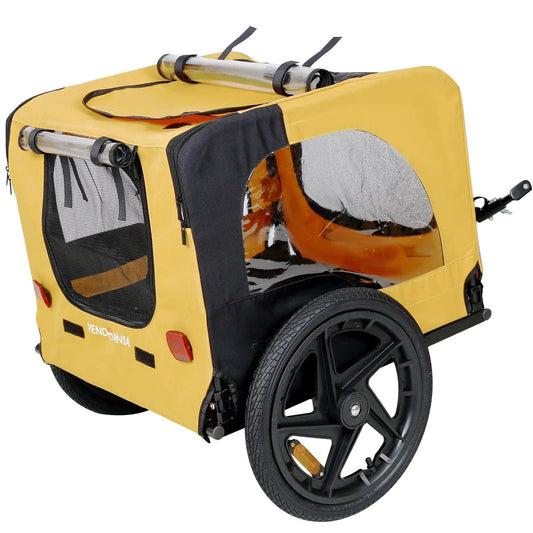 Heavy-Duty Yellow Pet Stroller with Bike Hitch - MANDOTOS