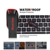 High -capacity speed USB Flash Drives 2.0 128GB 64GB Black Free Keychain Pen Drive 32GB Storage Memory Stick Mini Business Gift - MANDOTOS