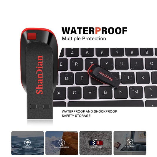 High -capacity speed USB Flash Drives 2.0 128GB 64GB Black Free Keychain Pen Drive 32GB Storage Memory Stick Mini Business Gift - MANDOTOS