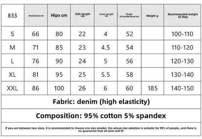 High-Waisted Elastic Short Denim Jeans For Women Sexy Casual Versatile With Holes Summer Fashion Cotton Material - MANDOTOS