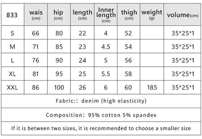 High-Waisted Elastic Short Denim Jeans For Women Sexy Casual Versatile With Holes Summer Fashion Cotton Material - MANDOTOS